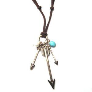 Multi Arrow Suede Cord Boho Unisex Necklace